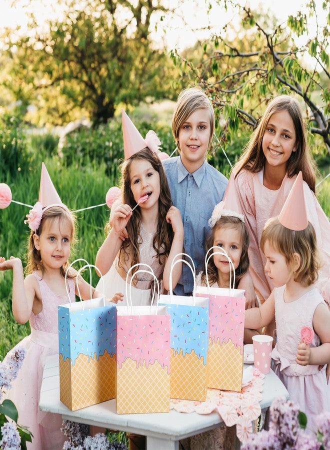 ReliThick 30 Pcs Ice Cream Gift Bags with Handles Ice Cream Paper Goodie Bags Summer Party Favors for Birthday Baby Shower Party Decor Supplies - Image 3